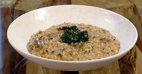 Porcini mushroom and spinach risotto